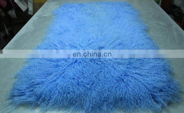Wholesale long hairs Mongolian lamb fur plate Real Tibetan lamb fur plate