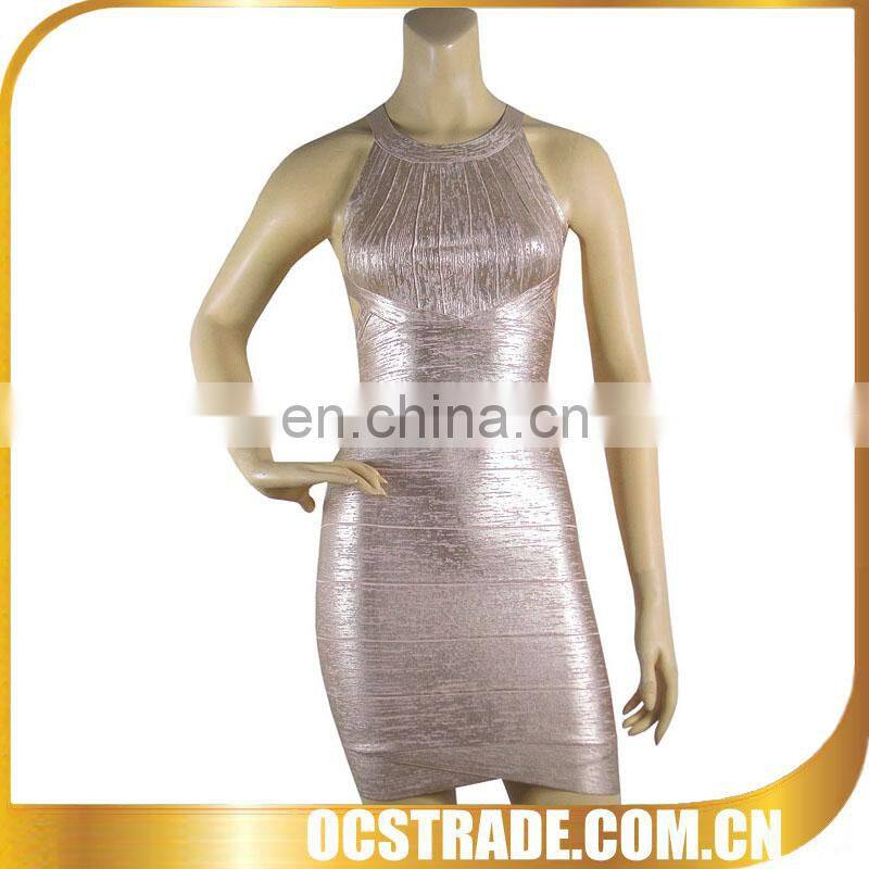 2014 hot selling cut out gold pink bandage dress sexy camo dress