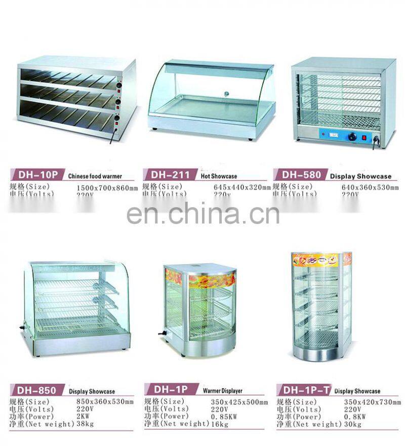 Curved Glass Warming Showcase Cooked Cabinet Cooked Food Preservation Tank Thermal Container Cooking Tools