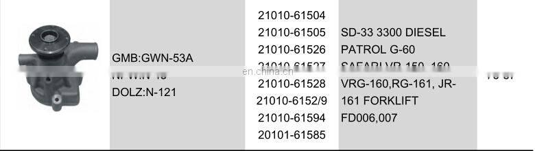 auto water pump 21010-61504 /21010-61505 /21010-61526 /21010-61527 for NISSAN high quality with lower price