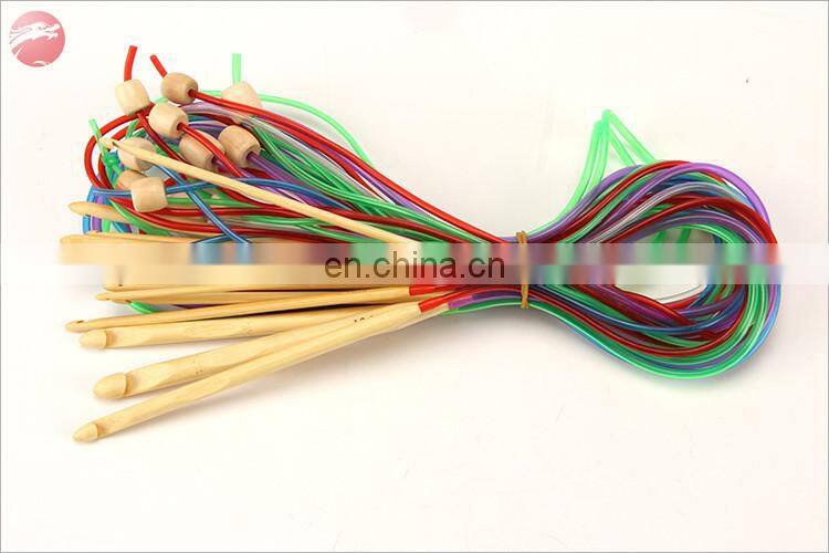 Multi-color Top Quality Plastic Tube Smooth Nature Circular Bamboo Knitting Crochet Hooks Needles Sets Tool