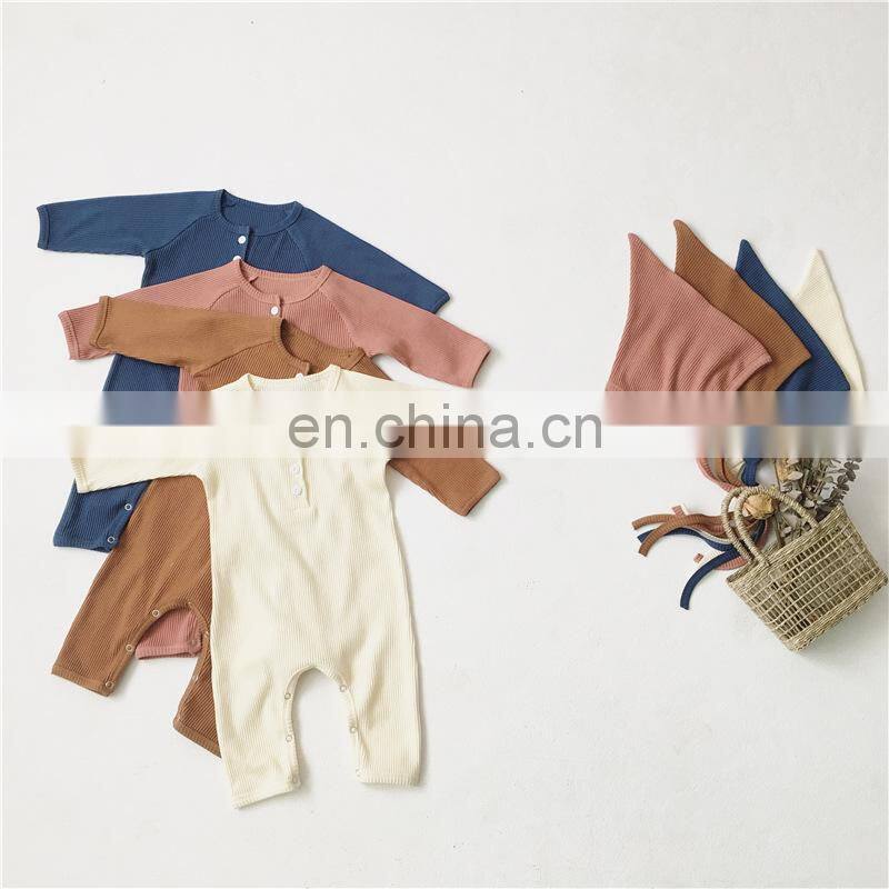 Newborn Infant Toddler Girl Boy Organic Cotton Knitted Cotton Long Sleeve Set Clothes Baby Romper 2020