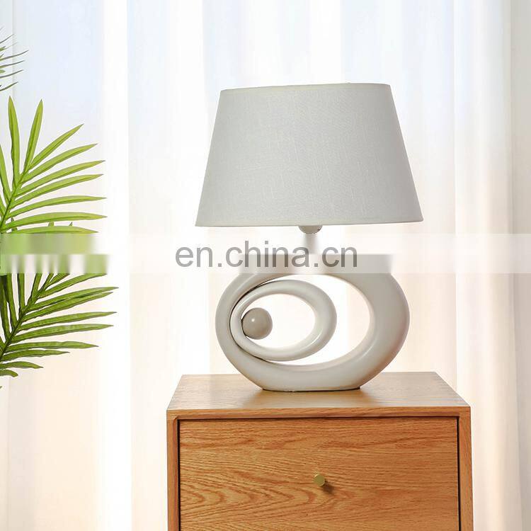 Latest arrival indoor lighting oval shape indoor ceramic lamps with custom lampshade