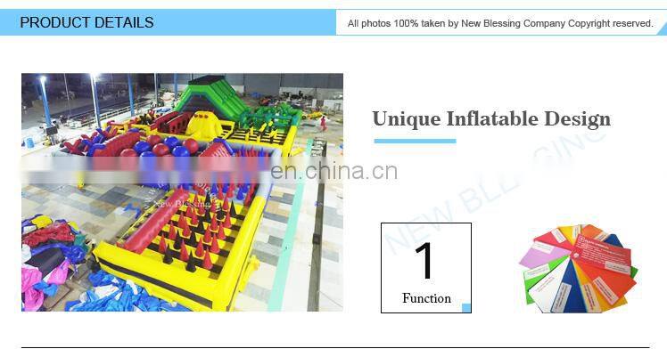 Factory supply ultimate fun 42*15m beast inflatable obstacle course for sale