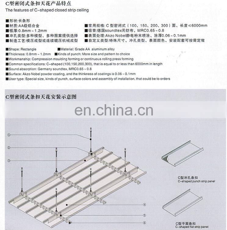 Aluminum strip ceilings tiles Suspended Ceilings Systems Metal Perforated Aluminum False Ceilings