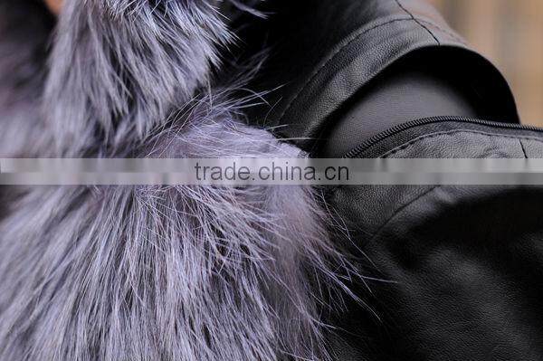 Great Fashion Sexy Women Silver Fox Coat