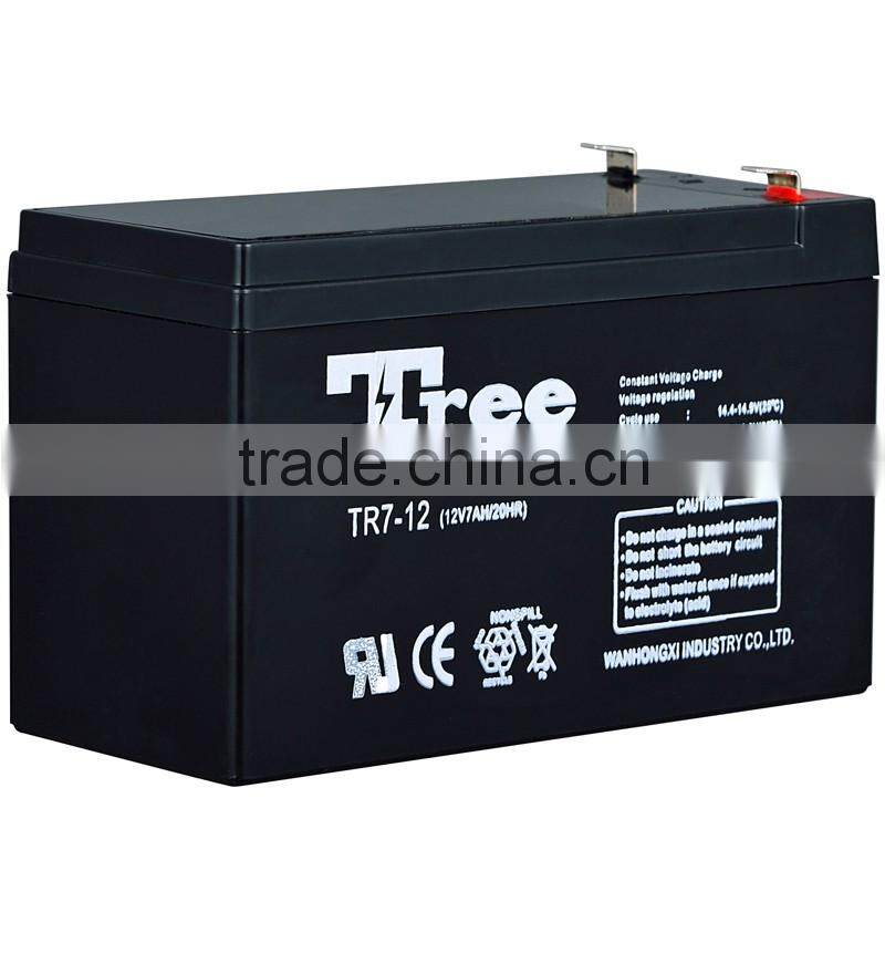 free maintence 12v 7Ah for emergency light 12v 7ah solar battery 7ah agm battries