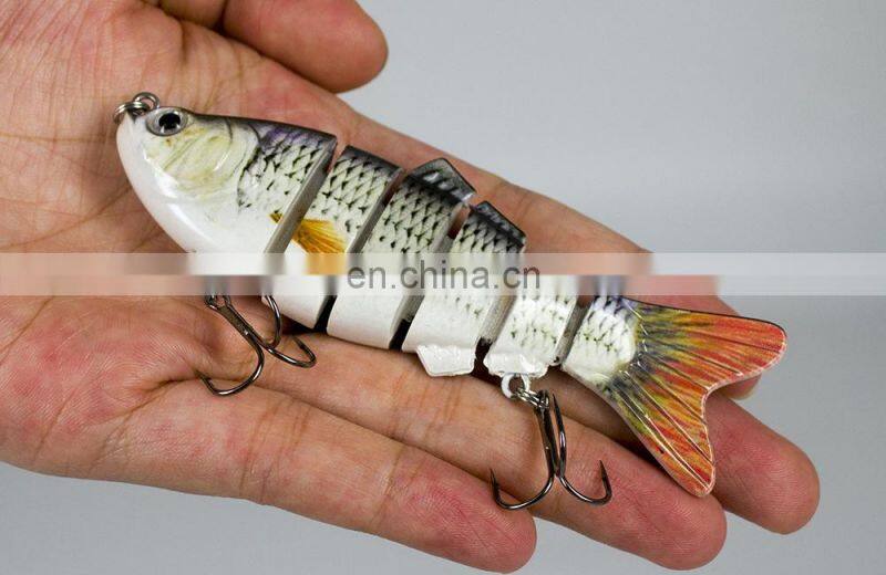 10cm Fishing Wobblers 6 Segments Fishing Lure Bait with Artificial Hooks