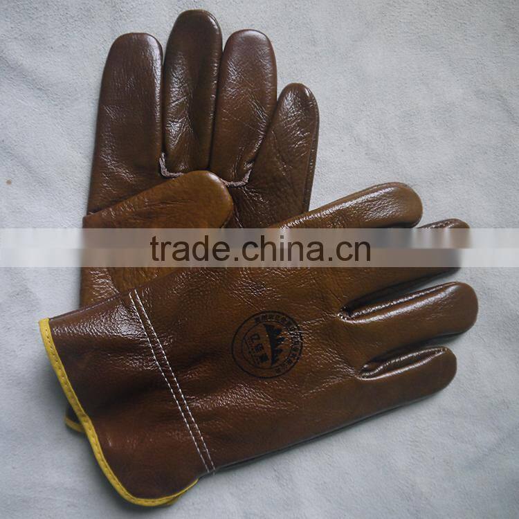 Cow funiture leather gloves, safety working leather gloves for workers
