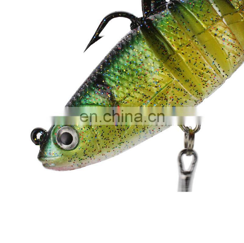 Wholesale 9cm18g 8 Sections Fishing Tackle Bait Fish Bait With Hook Soft Vibe Multi Jointed Lure