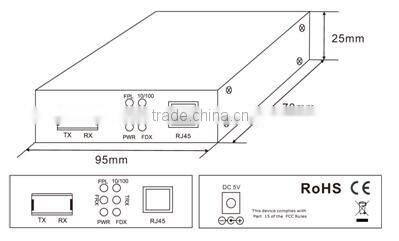lc/pc lc/apc/sc connector fiber optic cord with media converter
