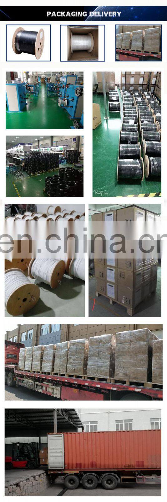 Factory price 1 2 4 6 8 CORES indoor outdoor KFRP Aerial FRP FTTH fiber optic drop cable