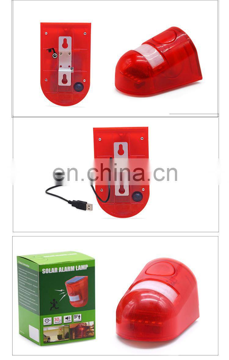 Solar Blinking Led Alarm Light Sensor Outdoor Wireless Solar Power Lamp Alarm