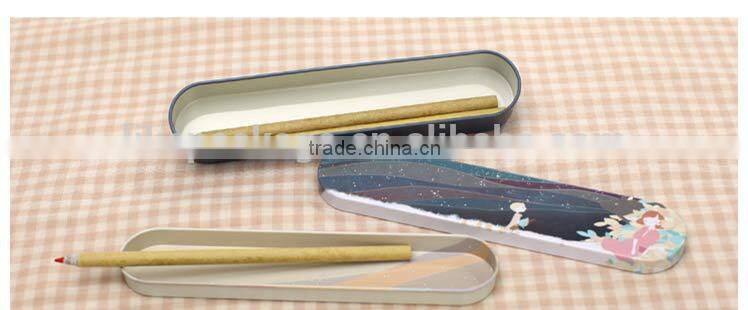 oval shape pencil box/tin pencil cased/ stationery storage tin box