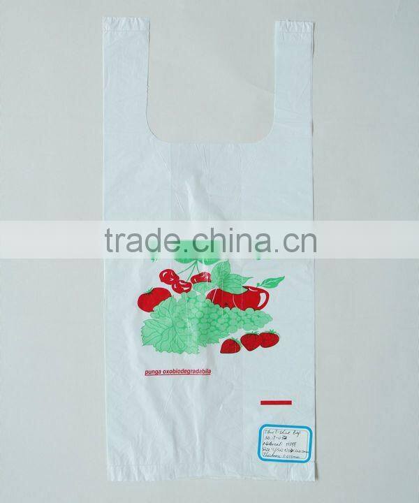 White Film PE Plastic Bag Vest Packing Bags