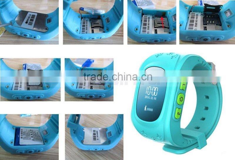 Silicone SOS Phone Emergency GPS Tracker Kid Phone Wrist Watch With SIM Card Slot Phone Call For Children Old People