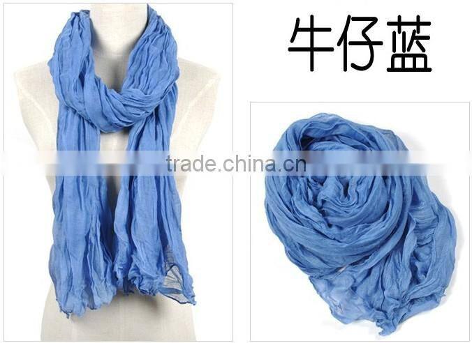 Cheap Voile Polyester Solid Color Lady Scarf