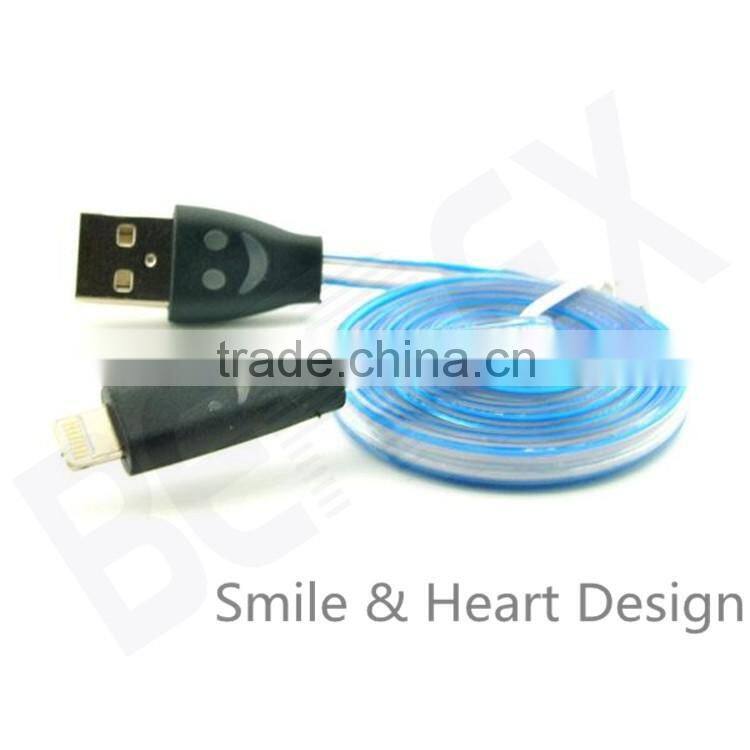 Android Universal Smile Flat Noodle Micro USB Dc Charging Cable