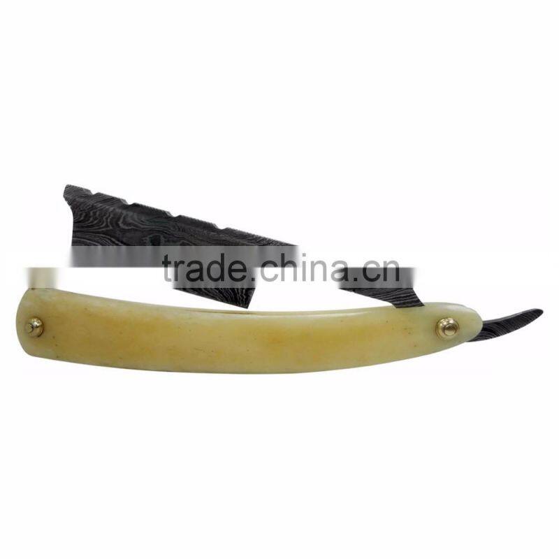 Damascus Solid blade razor (custom handmade)