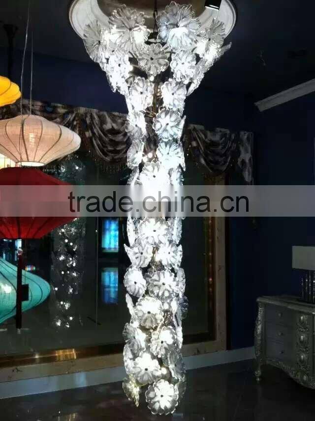 modern project light large chandelier top crystal led star ceiling light fixture