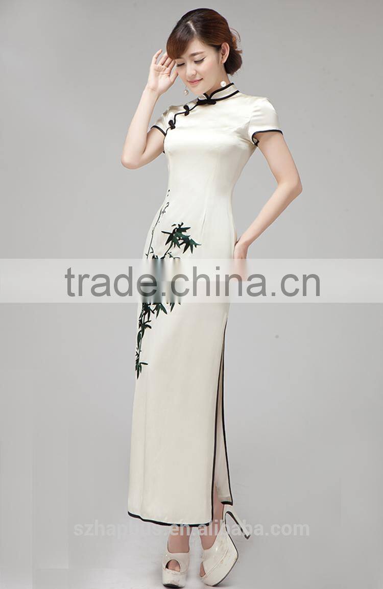 Sanjing famous fashion embroidered dress handmade in china