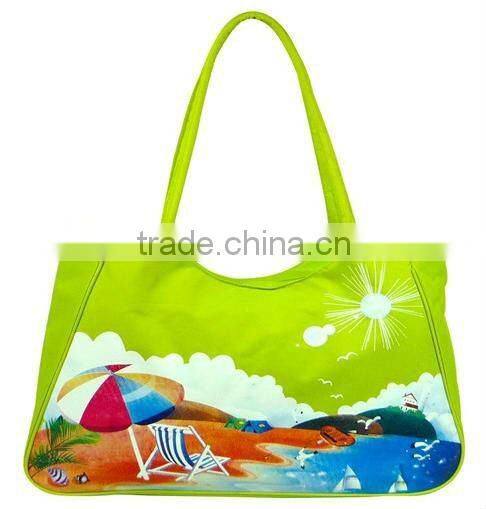 2015 best sell customized striped beach bag