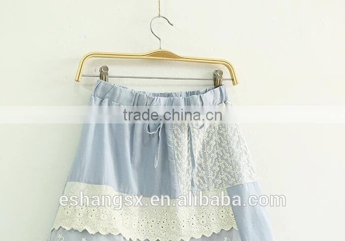 Ladies cotton with lace layered fresh skirt