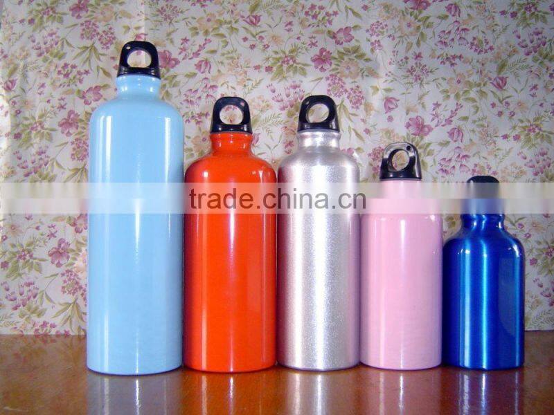 Logo design OEM color portable sports cold water kept aluminum bottle