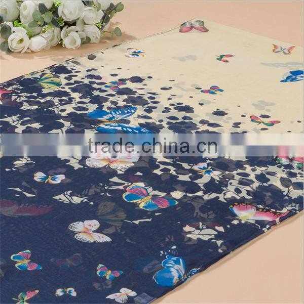wholesale latest design lady floral screen printing silk scarf