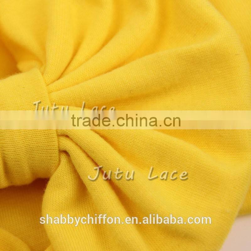 High quality cotton fabric large bow headband top quality hair accessories baby girls headwrap