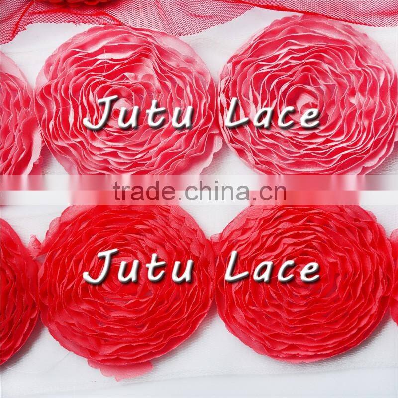 2016 Baby girl hair accessories/headband flower for kids, handmade chiffon flower