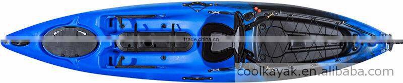 china new plastic fishing kayak with rudder