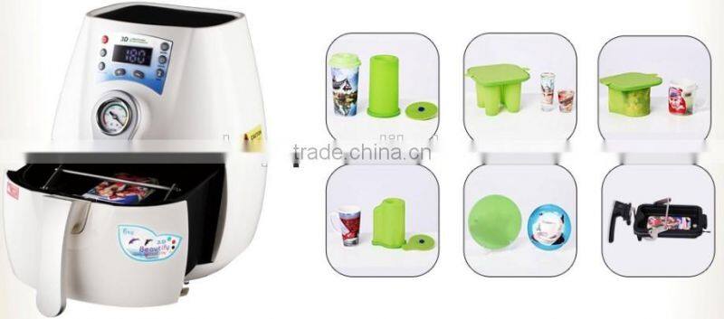 3d Mini sublimation machine with vacuum heat press for mugs/phone cases