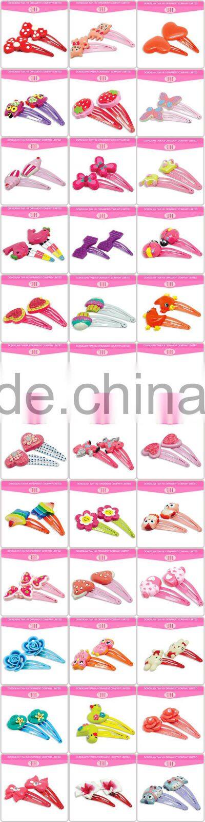 wholesale kids hair accessories resin glitter pendant shape crystal hairband kids magnetic hair clip
