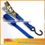 Rubber handle 2" 50mm width cargo strap J metal hooks /2inch cargo lashing 5000bs