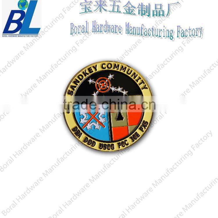 Lathed soft enamel wedding challenge coins