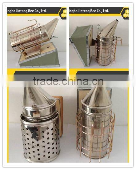 Beekeeping tools small stainless steel USA type smoker with leather bellow