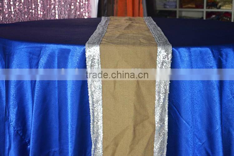 Fancy wedding burlap and sequin table runner size