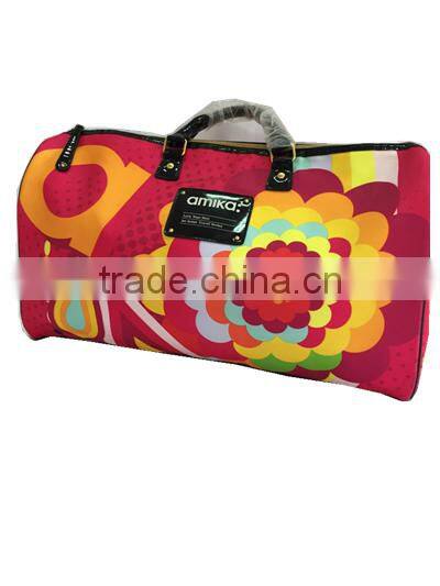 Polyseter travel duffle bag with all over printing