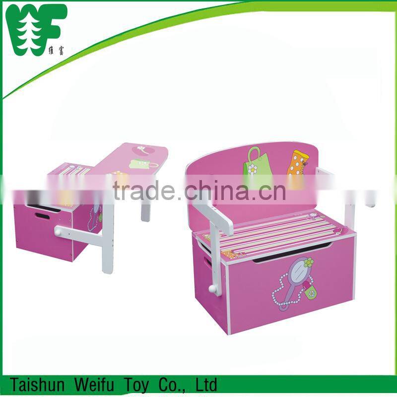 2012 new 3 in 1 kids wooden toybox bench