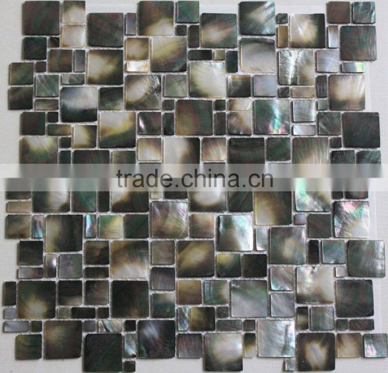 New arrive blacklip shell mosaic tile in Multisize pattern,black lip sea mother of pearl