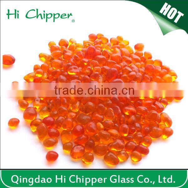 Fireplace decoration colored glass beads