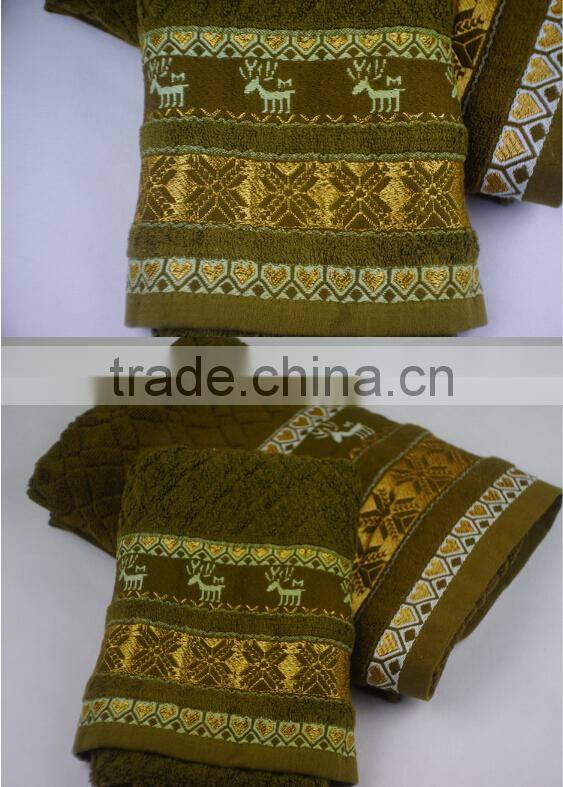 pure cotton yarn dyed beautiful national features jacquard face towel