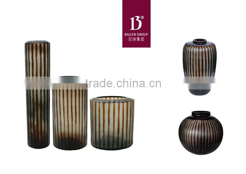 Handmade Carved Color Glass Vase