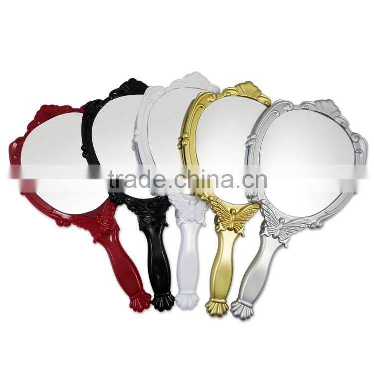 young girls anti broken handy makeup mirror /single side embrossed butterfly handheld mirror