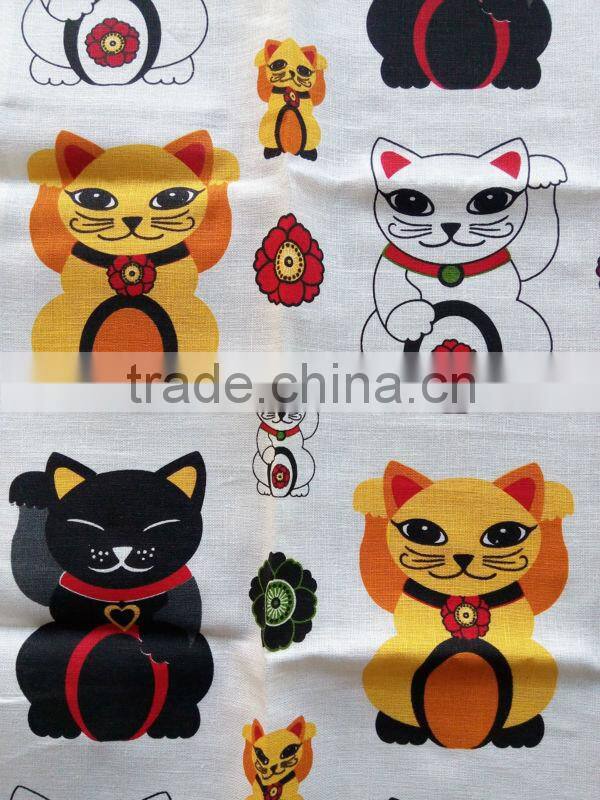kitchen linen tea towel for promotion and giftkitchen printed tea towel for home decoration cat design