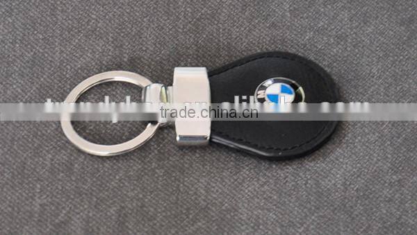 Customized popular leather auto key chains souvenir keychain leather and metal