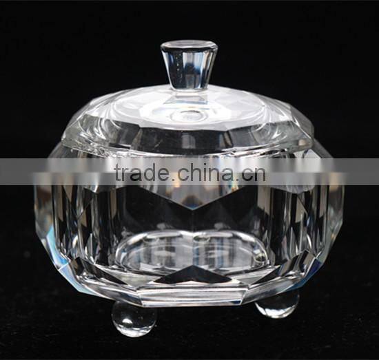 Crystal bowl with lid elegant crystal sugar pot