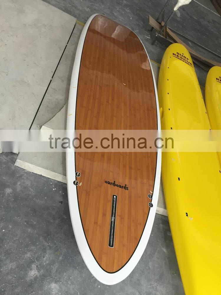 deep color bamboo style sup paddling boad wood