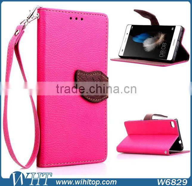 Luxury Wallet Leather Case for Huawei P8 Lite, Smartphone Accessory New Product